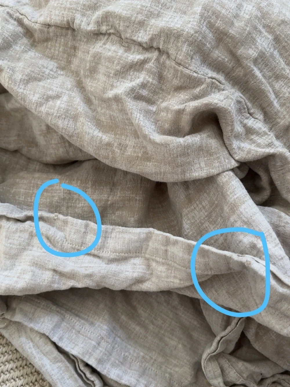 Restoration Hardware RH Erased Abstract Cotton & Linen Cal King Duvet Cover